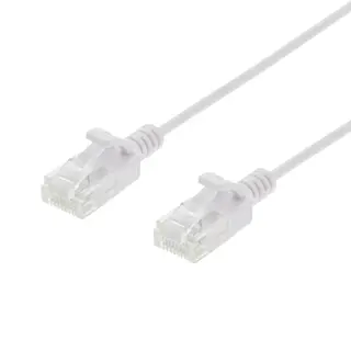 Produktfoto för Deltaco Ultra Slim U/UTP Cat.6 patch cable, OD:2.6mm, 1.5m, white