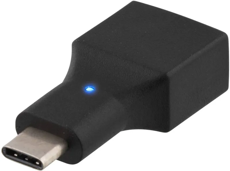 Bild 1 för Deltaco USB 2.0 adapter, Typ C - Typ A ho, svart