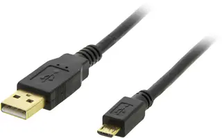 Produktfoto för DELTACO USB 2.0 kabel Typ A ha - Typ Micro B ha, 5-pin, 2m, svart