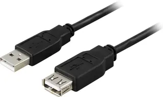 Produktfoto för DELTACO USB 2.0 kabel Typ A hane - Typ A hona 5m, svart