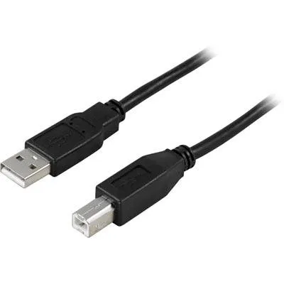 Bild 1 för Deltaco USB 2.0 Kabel, Typ A hane - Typ B hane, 5m - Svart