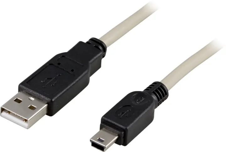 Alternativ bild 0 för DELTACO USB 2.0 kabel Typ A Hane - Typ Mini B Hane 0,5m