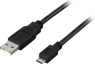 Produktfoto för DELTACO USB 2.0 typ A till Micro-B USB, 5-pin, 2m, svart