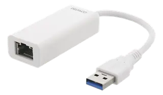 Produktfoto för Deltaco Usb 3.0 Gigabit Nätverksadapter Med Internt Flash-minne För Drivrutinen, Vit