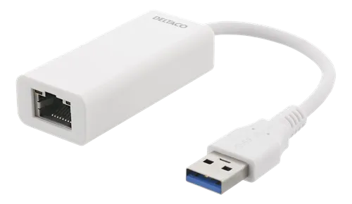 Alternativ bild 0 för Deltaco Usb 3.0 Gigabit Nätverksadapter Med Internt Flash-minne För Drivrutinen, Vit