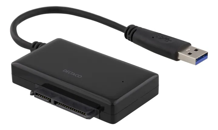 Alternativ bild 0 för Deltaco USB 3.0 till SATA 6Gb/s adapter, för 2,5" hårddiskar, svart