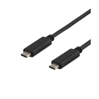 Produktfoto för DELTACO USB 3.1 kabel, Gen 1, Typ C - Typ C, 0,5m, 3A, svart