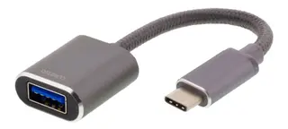 Produktfoto för Deltaco Usb-c 3.1 To Usb-a Adapter Otg 10 Cm - Space Grey 0.11m Usb C Usb A Svart