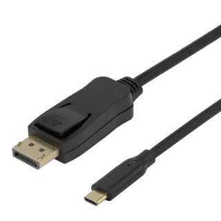 Produktfoto för Deltaco USB-C - DisplayPort kabel, dubbelriktad, 8K 7680x4320@60Hz, 1m
