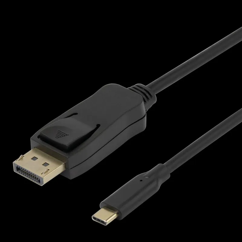 Alternativ bild 0 för Deltaco USB-C - DisplayPort kabel, dubbelriktad, 8K 7680x4320@60Hz, 2m
