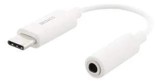 Produktfoto för DELTACO USB-C till 3,5 mm adapter, stereo, aktiv, 11 cm -Vit