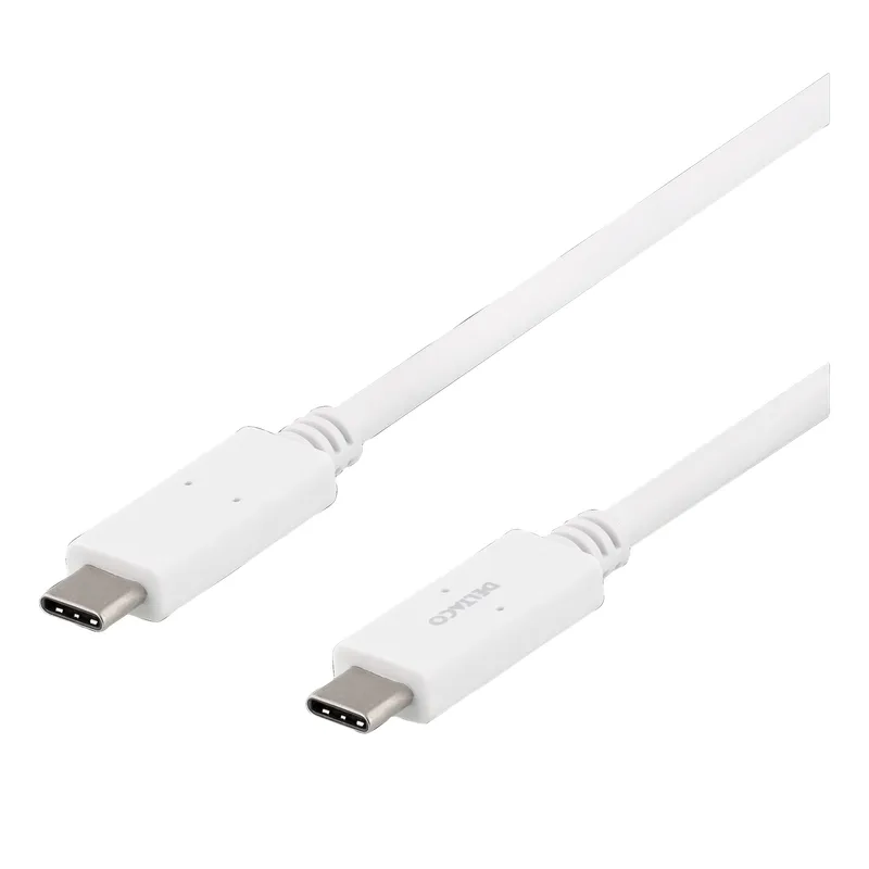Alternativ bild 0 för DELTACO USB-C till USB-C-kabel, 1m, USB-IF certifierad, 5Gbit/s, vit