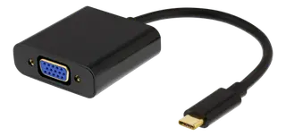 Produktfoto för Deltaco USB-C till VGA Adapter med ljud, USB 3.1 - Svart