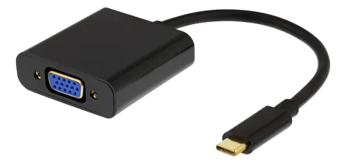 Alternativ bild 0 för Deltaco USB-C till VGA Adapter med ljud, USB 3.1 - Svart