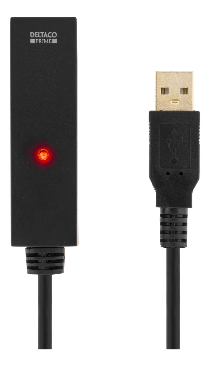 Bild 2 för DELTACO USB-EX10M - USB-kabel - USB typ B (hane) till USB (hane) - 10 m - aktiv - svart