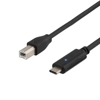 Produktfoto för Deltaco Usb-kabel 1m Usb-c Hane 4-stifts Usb Typ B Hane