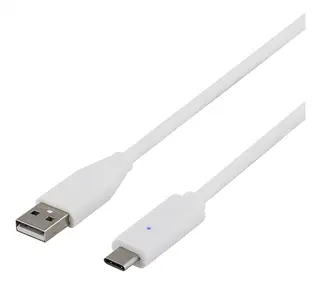 Produktfoto för DELTACO USB-Kabel 2.0, USB-C - USB-A 1 meter, vit