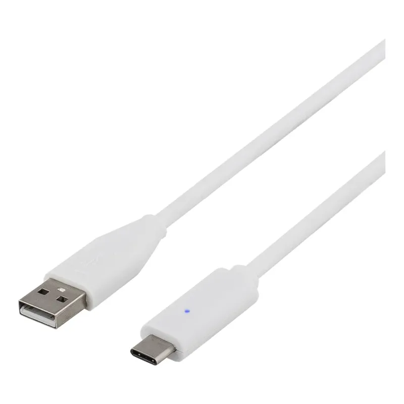 Alternativ bild 0 för DELTACO USB-Kabel 2.0, USB-C - USB-A 1 meter, vit