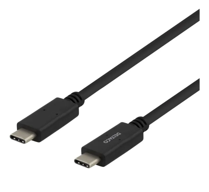 Alternativ bild 0 för DELTACO - USB-kabel - USB-C (hane) till USB-C (hane) - USB 2.0 - 3 A - 3 m - svart
