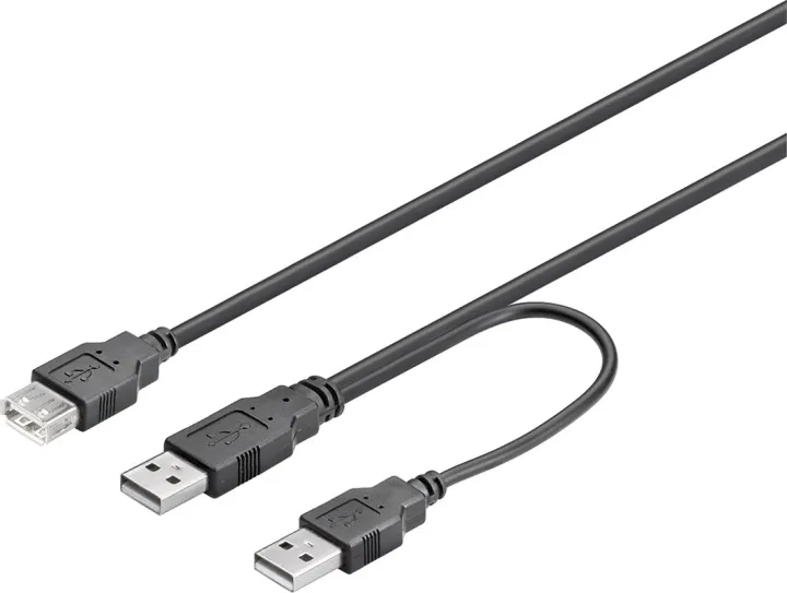 Alternativ bild 0 för Deltaco Usb2-16 0.3m Usb A 2 X Usb A Svart