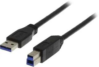 Produktfoto för Deltaco Usb3-130 3m Usb A Usb B Svart