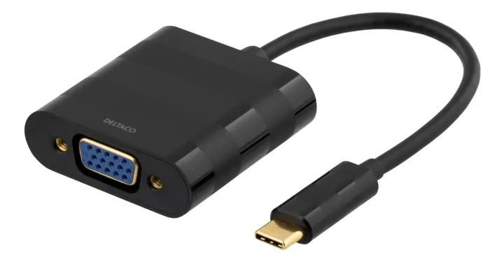 Alternativ bild 0 för DELTACO USBC-1098 - Extern videoadapter - USB-C - VGA - svart