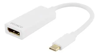 Produktfoto för DELTACO USBC-DP1 - Extern videoadapter - USB-C 3.1 - DisplayPort - vit