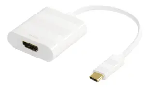 Produktfoto för DELTACO USBC-HDMI1 - Extern videoadapter - USB-C 3.1 - HDMI - vit