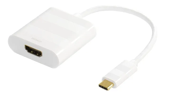 Alternativ bild 0 för DELTACO USBC-HDMI1 - Extern videoadapter - USB-C 3.1 - HDMI - vit