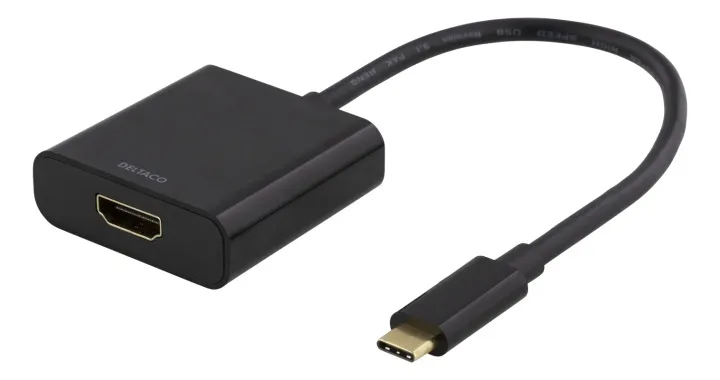 Alternativ bild 0 för DELTACO USBC-HDMI8 - Extern videoadapter - USB-C - HDMI - svart