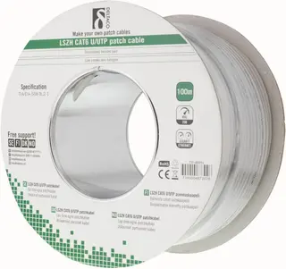 Produktfoto för Deltaco UTP Cat6 patchkabel (Trumma) / 100m - Grå