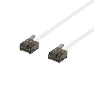 Produktfoto för Deltaco UTP Cat6a Nätverkskabel Flat / 0.3m - Vit