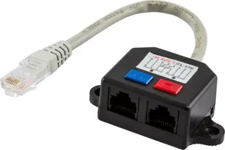 Produktfoto för Deltaco Utp Oskärmad Y-kabel 1xrj45ha Till 2xrj45ho Rj-45 Hane Rj-45 Hona