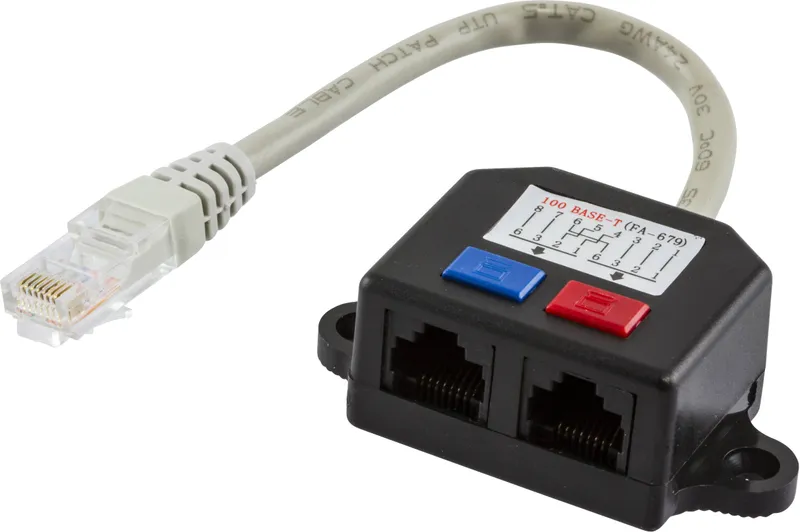 Bild 2 för Deltaco Utp Oskärmad Y-kabel 1xrj45ha Till 2xrj45ho Rj-45 Hane Rj-45 Hona