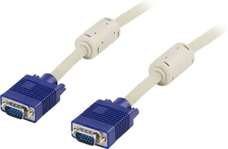 Produktfoto för DELTACO - VGA-kabel - HD-15 (VGA) (hane) till HD-15 (VGA) (hane) - 1 m - tumskruvar