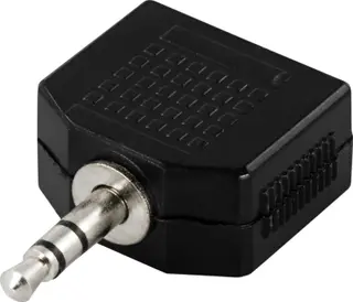 Produktfoto för DELTACO Y-adapter för ljud, 1 x 3,5 mm ha till 2 x 3,5 mm ho