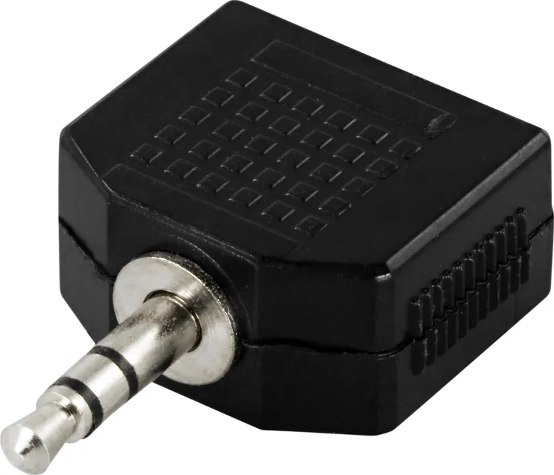 Bild 1 för DELTACO Y-adapter för ljud, 1 x 3,5 mm ha till 2 x 3,5 mm ho