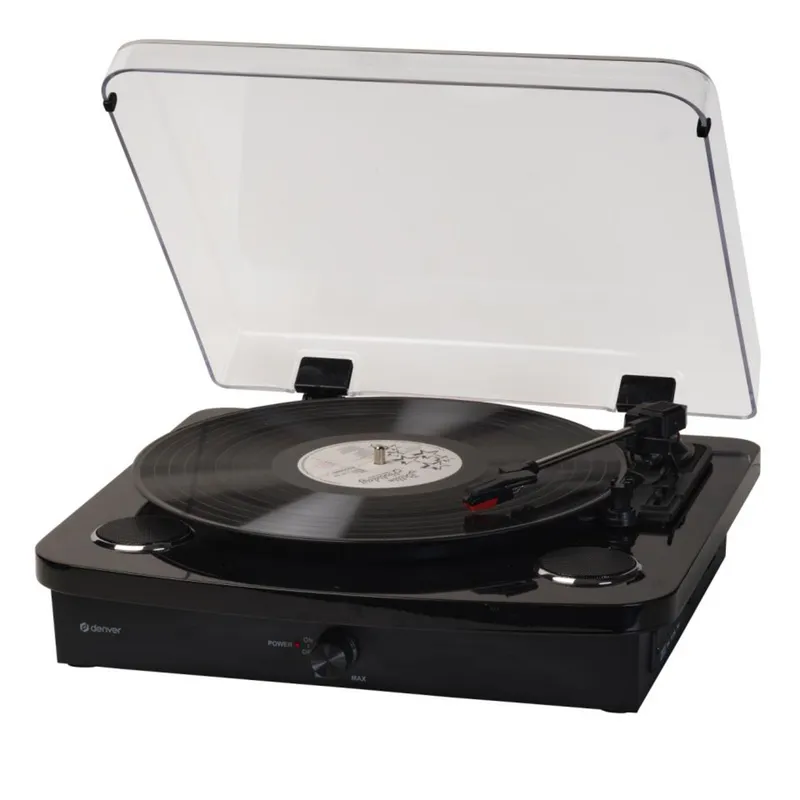 Bild 1 för Denver VPL-230B, Halvautomatisk, Svart, Plast, Trä, 33 1/3,45,78 RPM, 33 1/3,45,78 RPM, Rotations-