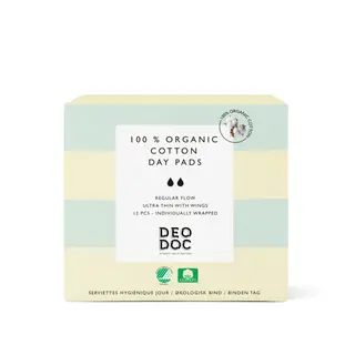 Produktfoto för DeoDoc Organic Cotton Day pad 12 st