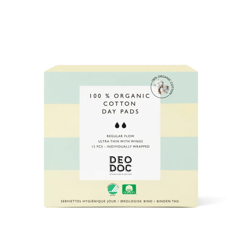 Bild 1 för DeoDoc Organic Cotton Day pad 12 st
