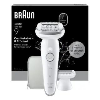 Produktfoto för Depilator Braun Braun Silk-épil 9 Silk·épil 9 9-030, White, 40 tweezers, MicroGrip, 100 - 240 V, 50/60 Hz, Built-in battery