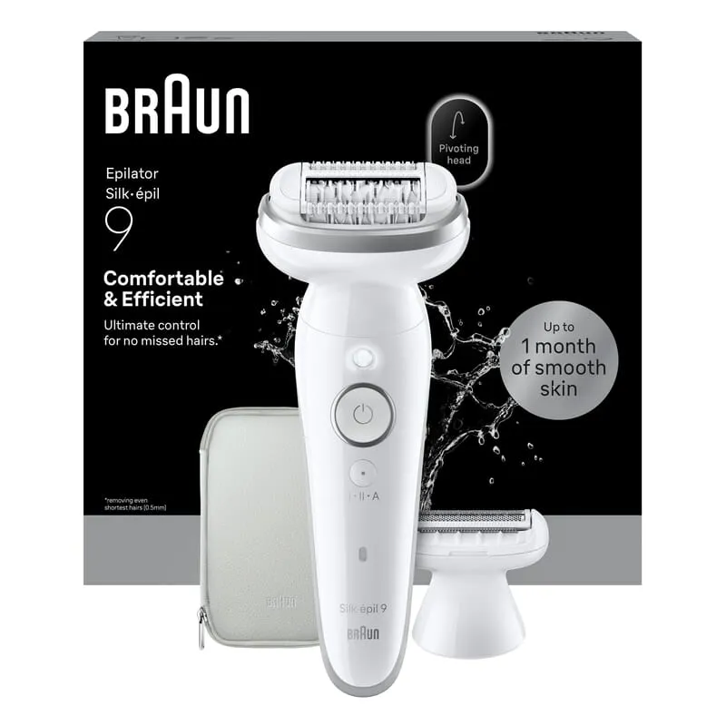 Bild 1 för Depilator Braun Braun Silk-épil 9 Silk·épil 9 9-030, White, 40 tweezers, MicroGrip, 100 - 240 V, 50/60 Hz, Built-in battery