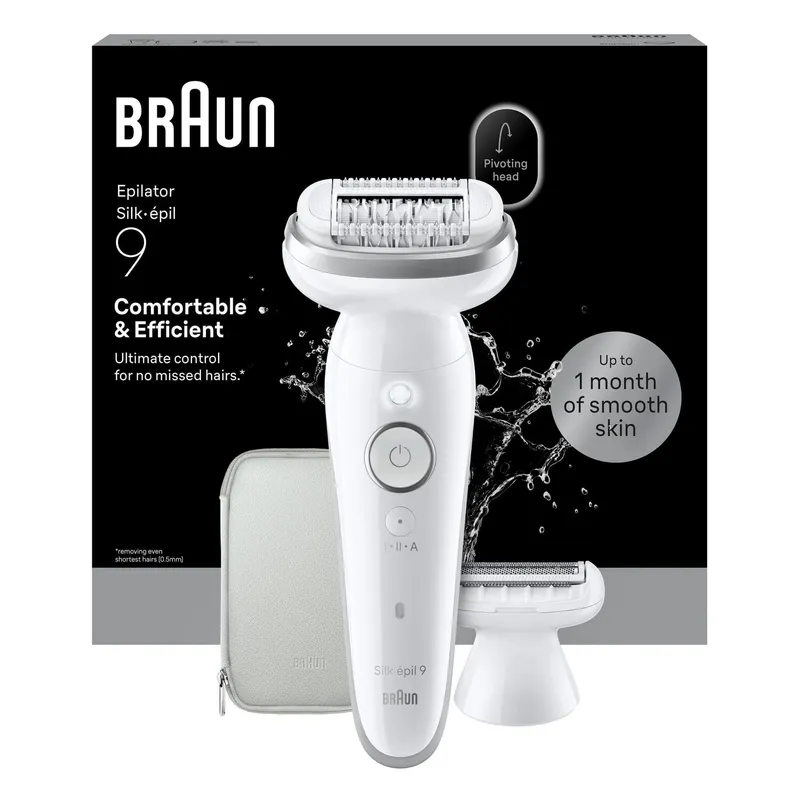 Bild 2 för Depilator Braun Braun Silk-épil 9 Silk·épil 9 9-030, White, 40 tweezers, MicroGrip, 100 - 240 V, 50/60 Hz, Built-in battery