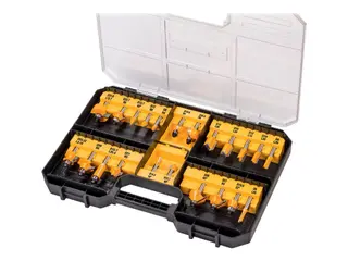 Produktfoto för Dewalt 22 Piece Router Bit Set - 8mm Shaft - + Storage Box With Clear Cover