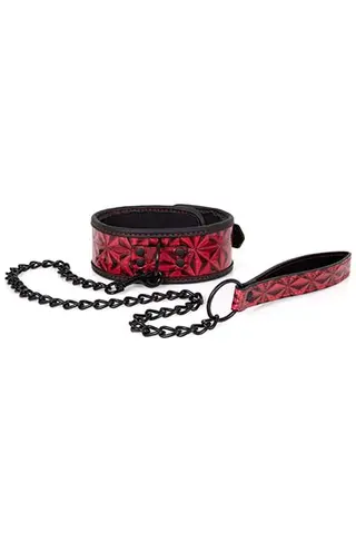 Produktfoto för Diabolique Dark Red - Halsband Med Koppel