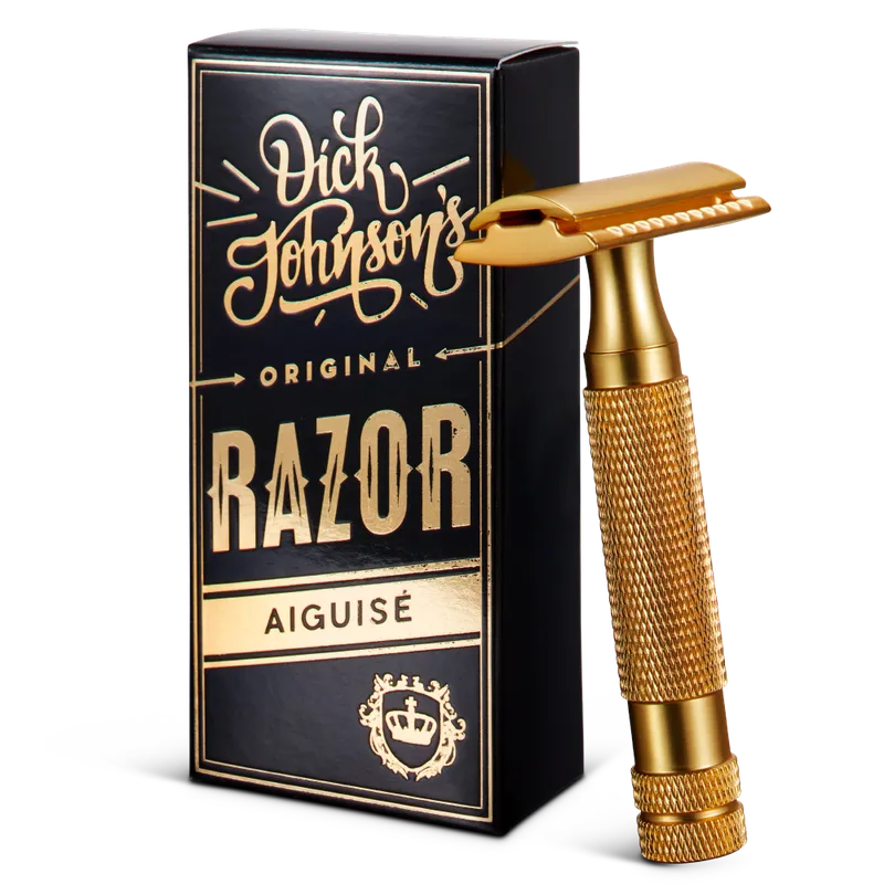 Bild 1 för Dick Johnson Excuse My French Razor Gold Aiguise (closed comb)
