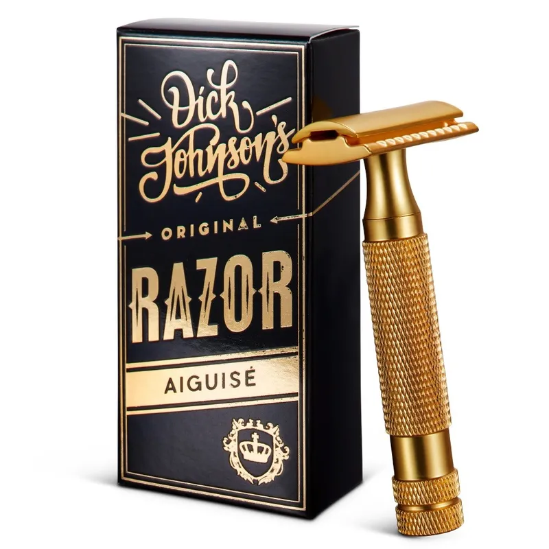 Bild 2 för Dick Johnson Excuse My French Razor Gold Aiguise (closed comb)
