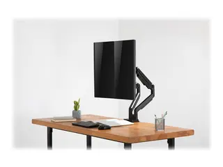 Produktfoto för DIGITUS DA-90395 - Ställ - justerbara dubbla armar - för 2 LCD-bildskärmar - plast, aluminium, stål - mattsvart - skärmstorlek: 15-32 - skrivbordsstativ