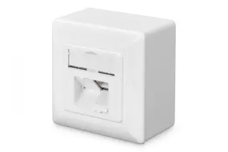 Produktfoto för DIGITUS DN-9006-N - Ytmonterat uttag - väggmontering - CAT 6 - STP - RJ-45 X 2 - RAL 9010