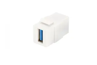 Produktfoto för DIGITUS DN-93404 USB 3.0 Keystone Module (Female/Female) Pure White RAL 9003